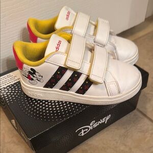 Adidas White and Black Sneakers with Velcro Straps
